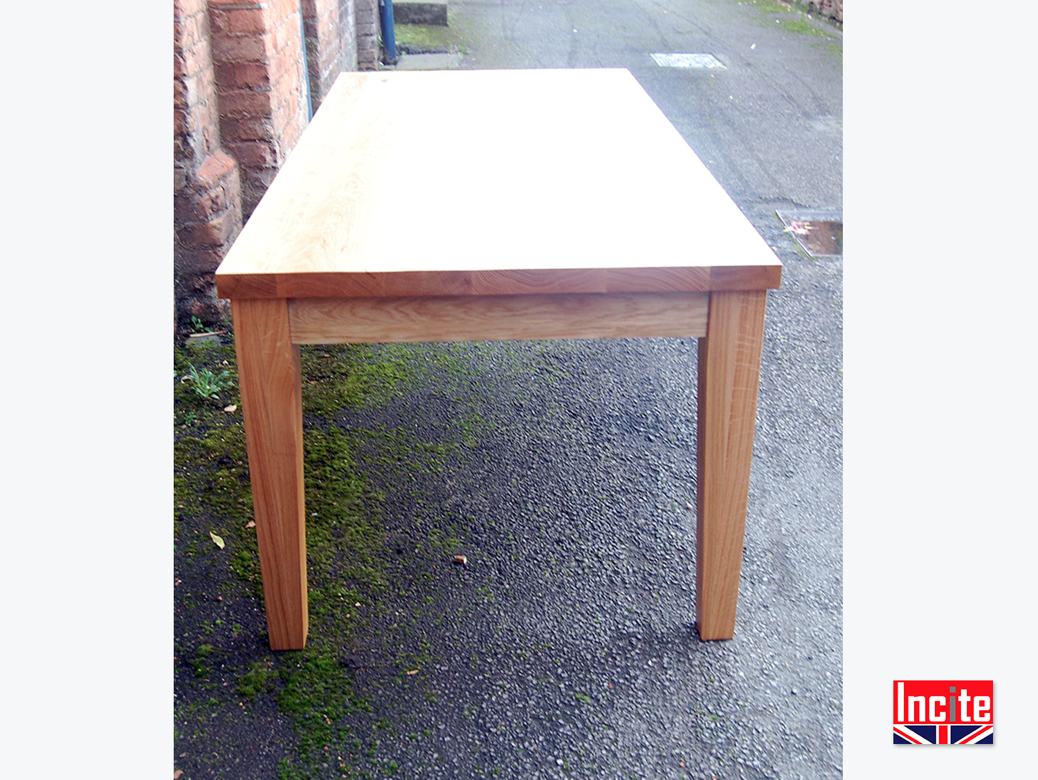Handmade To Measure Oak Tapered Leg Table by Incite Derby